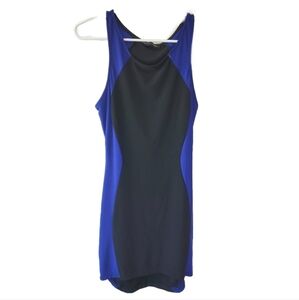 Size Large Foreign Exchange Blue and Black Business or Cocktail Dress